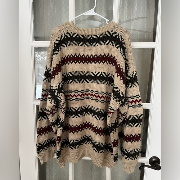 Vintage Men’s Eddie Bauer Fair Isle Knit Sweater Cotton 90s Sz XL Outdoors - Picture 16 of 16